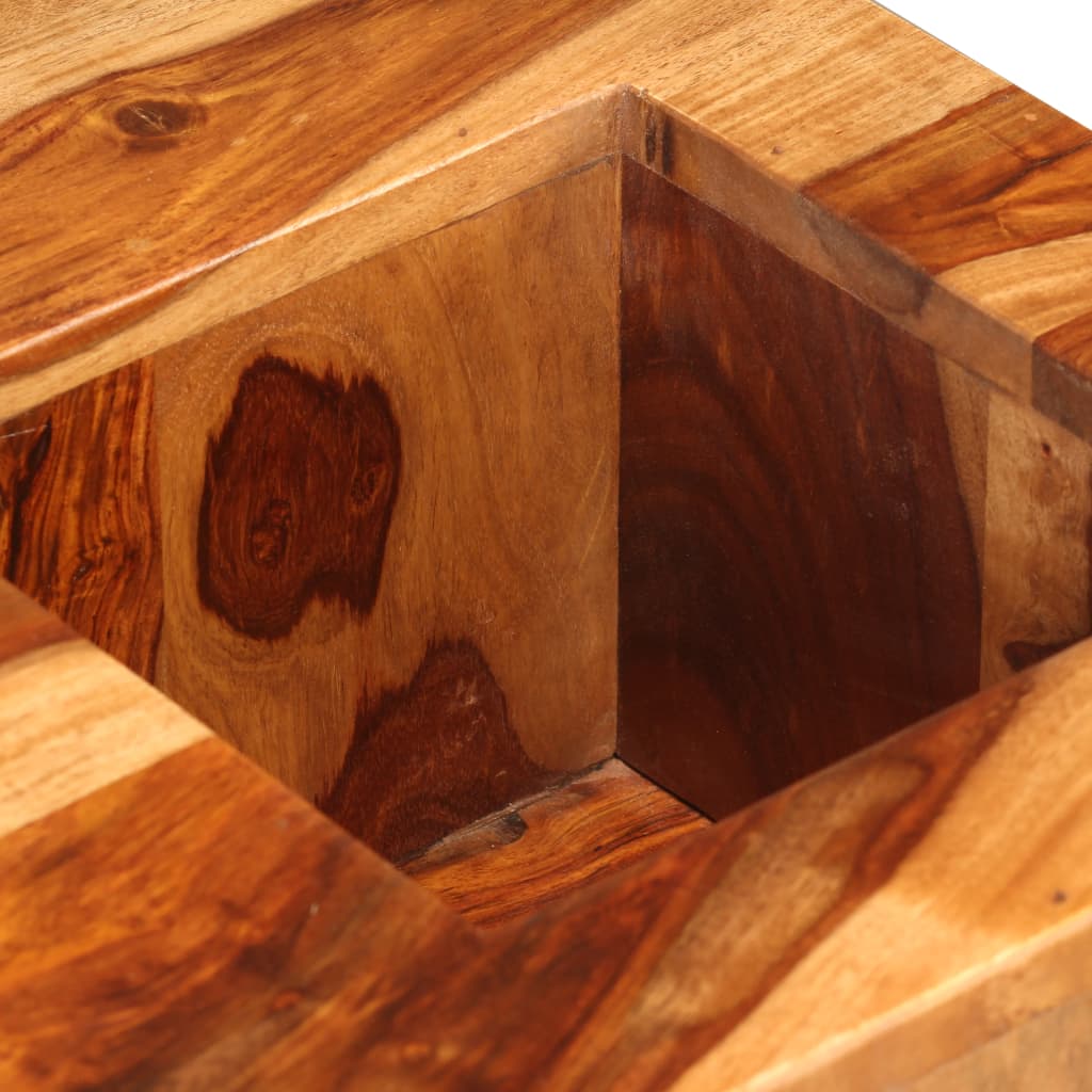 vidaXL Mesa de centro de madera maciza de sheesham 70x70x30 cm