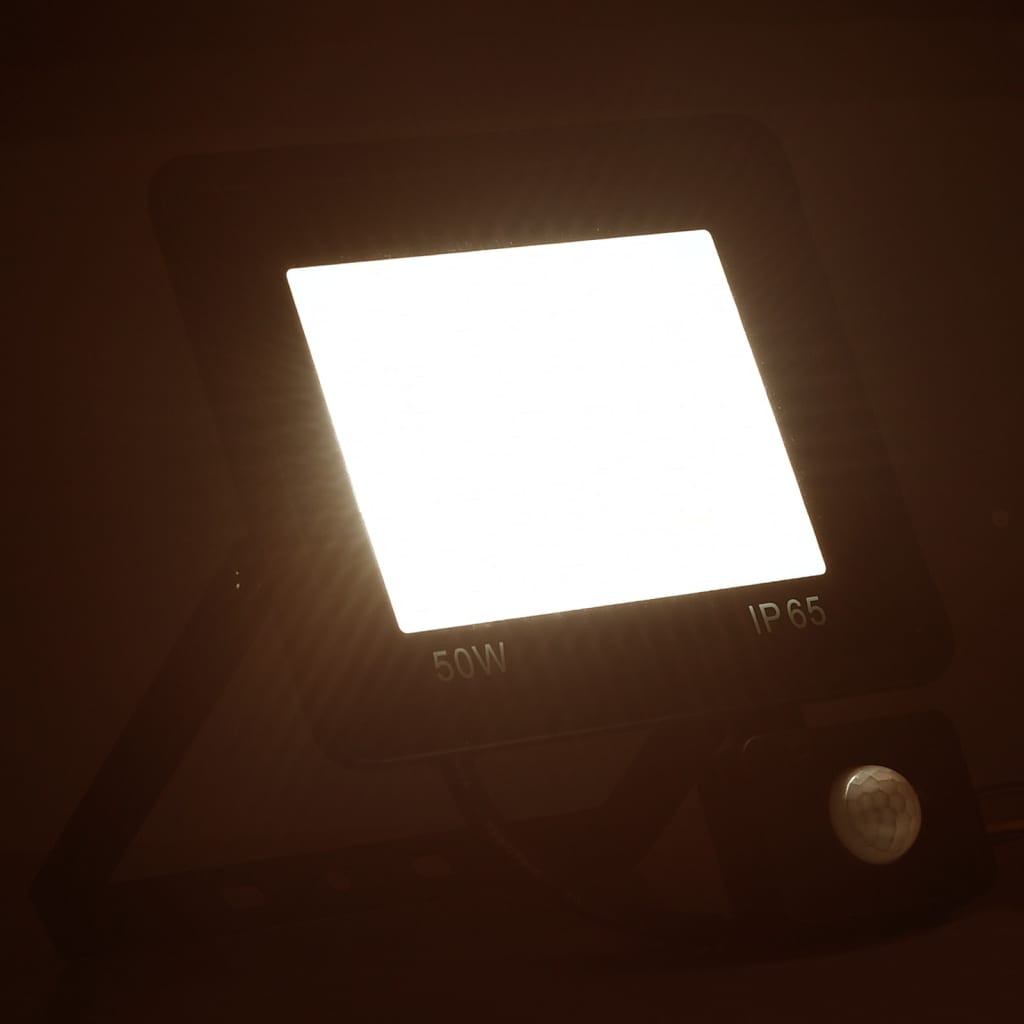 vidaXL Foco LED con sensor 50 W blanco cálido