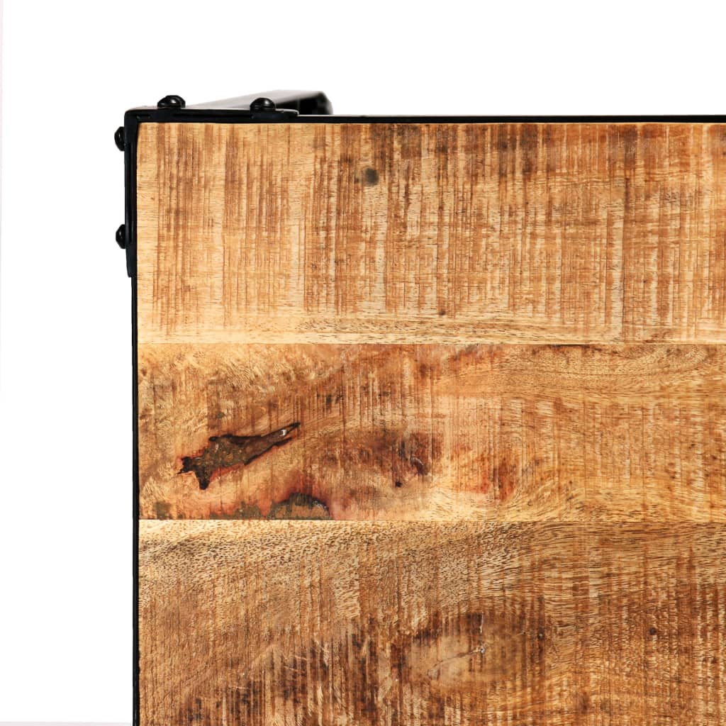 vidaXL Mesa de comedor de madera de mango maciza y acero 120x60x76 cm