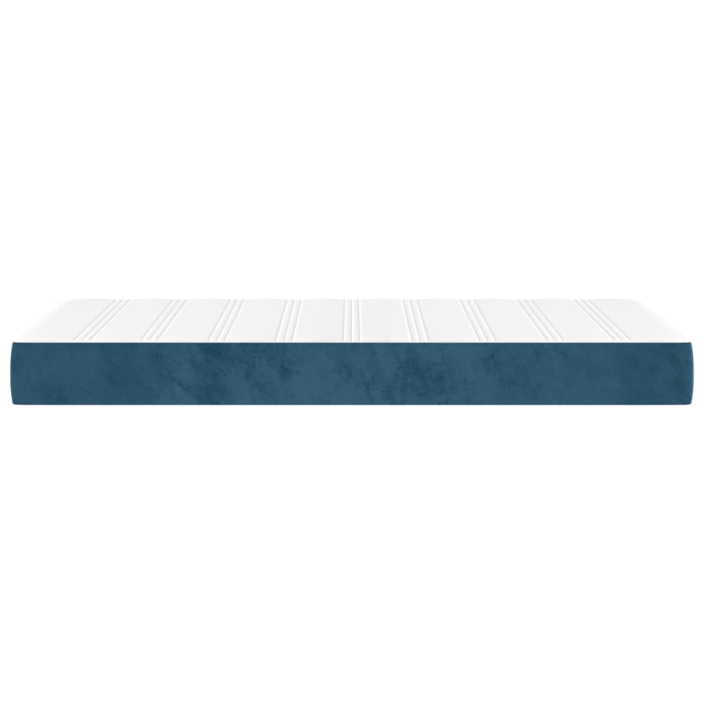 vidaXL Colchón de muelles ensacados terciopelo azul oscuro 80x200x20cm