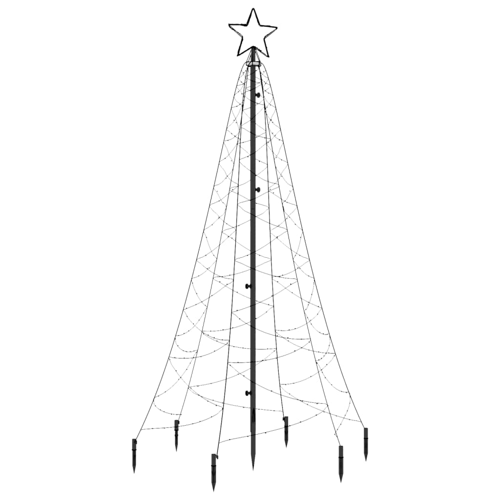 vidaXL Árbol de Navidad con pincho 200 LED blanco cálido 180 cm
