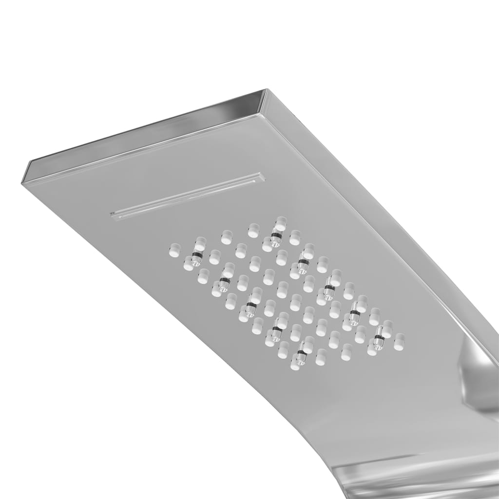 vidaXL Sistema de panel de ducha acero inoxidable curvado