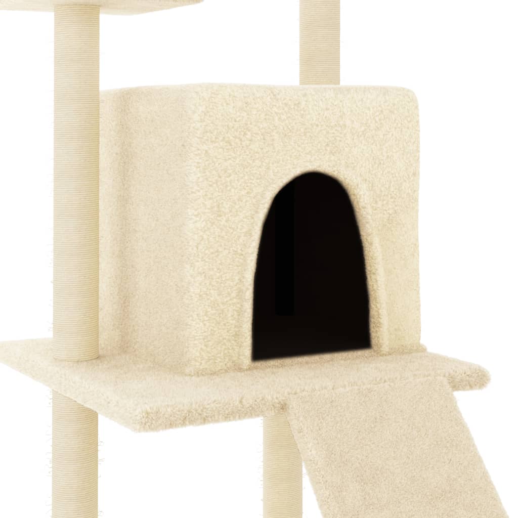 vidaXL Rascador para gatos con postes de sisal color crema 110 cm