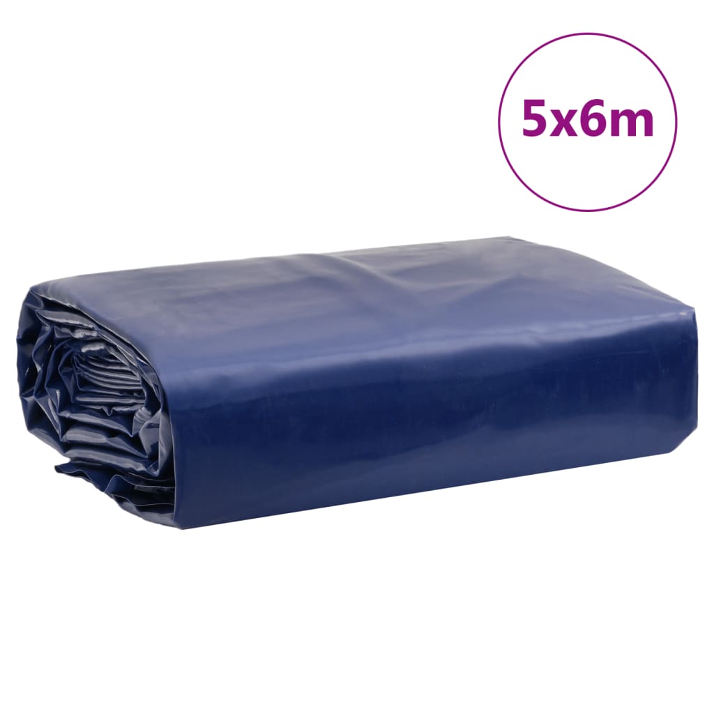 vidaXL Lona azul 5x6 m 650 g/m²