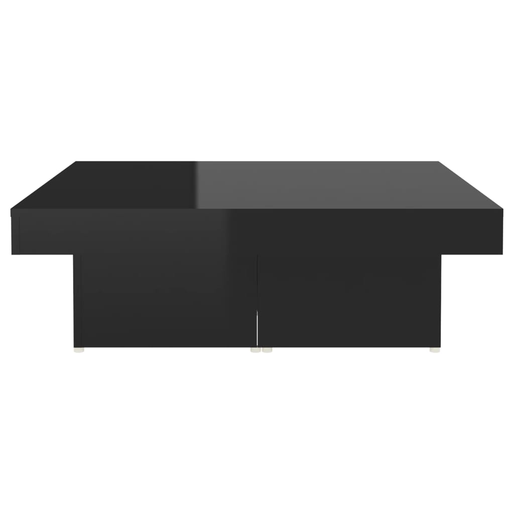 vidaXL Mesa de centro madera contrachapada negro brillante 90x90x28 cm