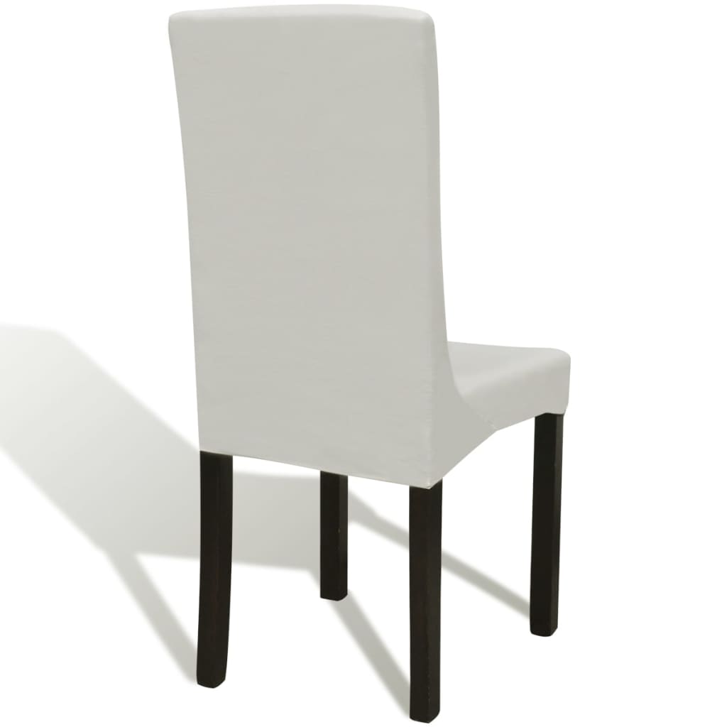 vidaXL Funda de silla elástica recta 4 unidades crema