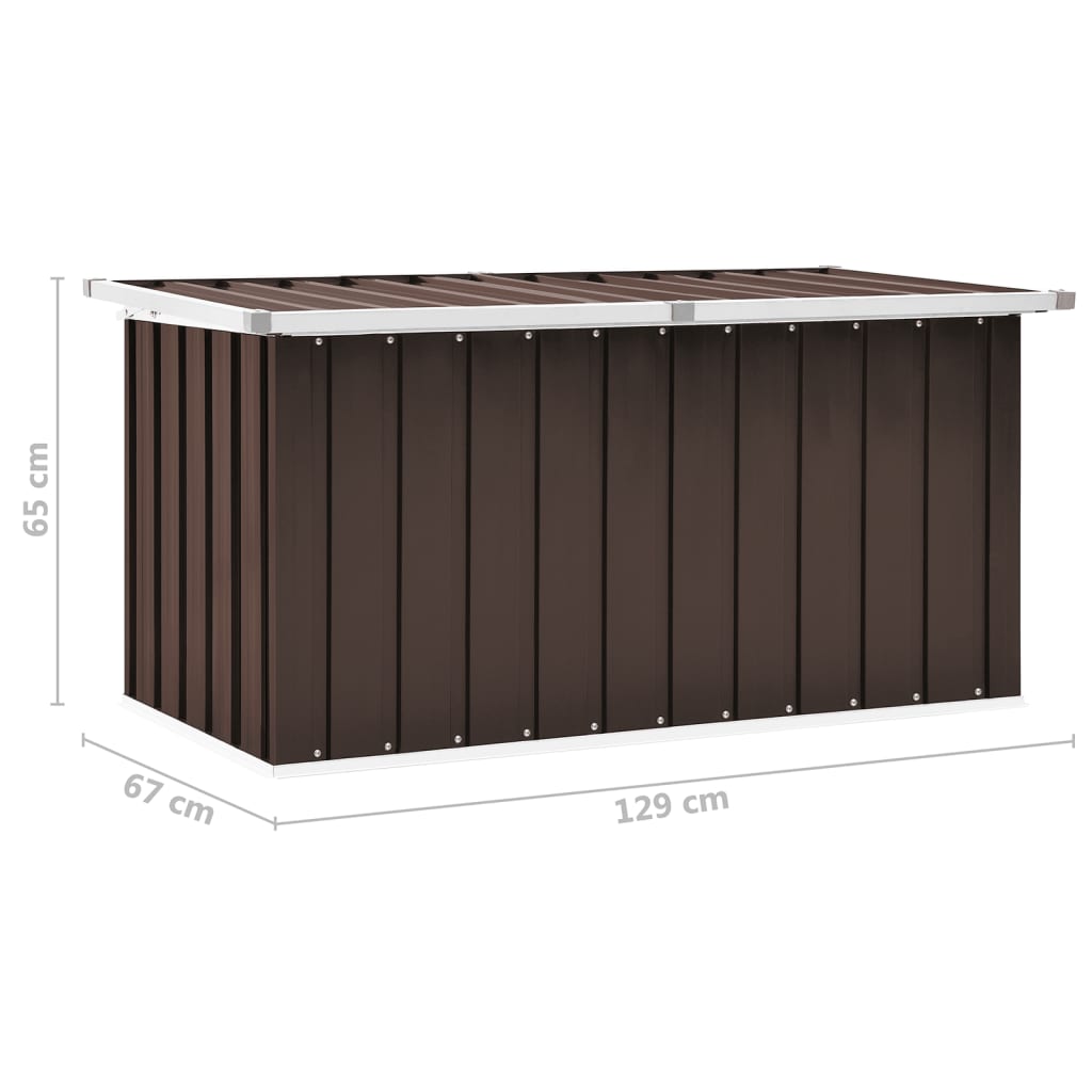 vidaXL Caja de almacenaje para jardín marrón 129x67x65 cm