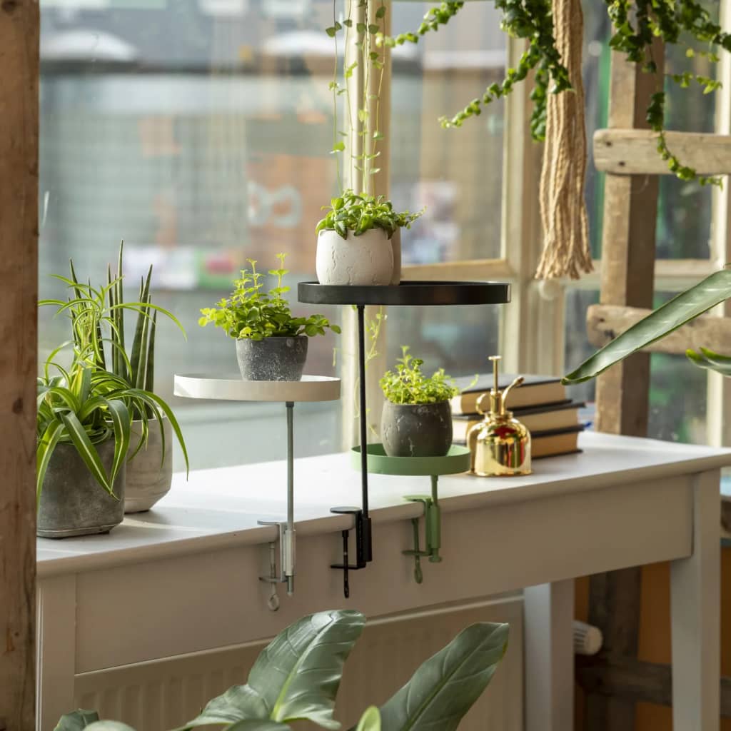 Esschert Design Bandeja para plantas con abrazadera redonda verde S