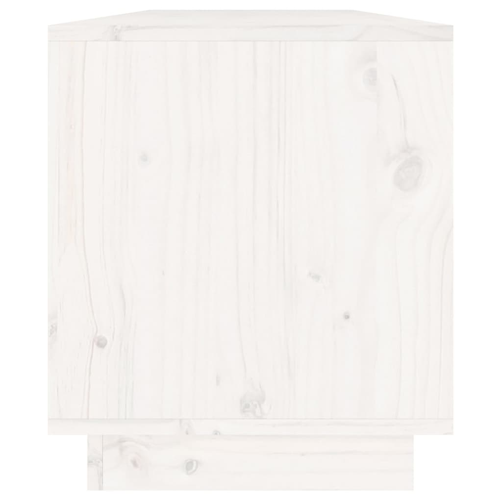 vidaXL Mueble de TV de madera maciza de pino blanco 110,5x34x40 cm