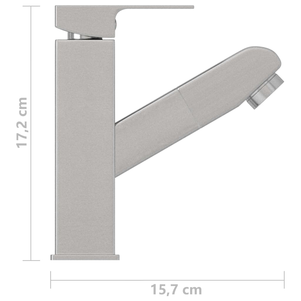 vidaXL Grifo de lavabo de baño función extraíble plateado 157x172 mm