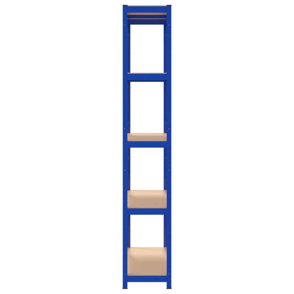 vidaXL Estantería almacenaje 5 niveles azul madera contrachapada acero