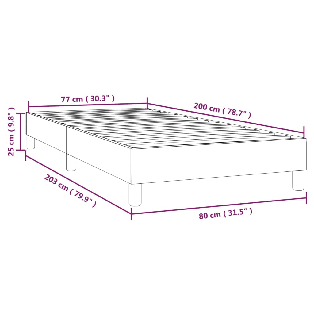 vidaXL Estructura de cama de tela gris taupe 80x200 cm