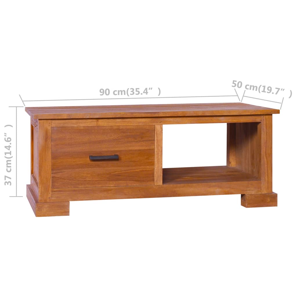 vidaXL Mueble para TV de madera de teca maciza 90x50x37 cm