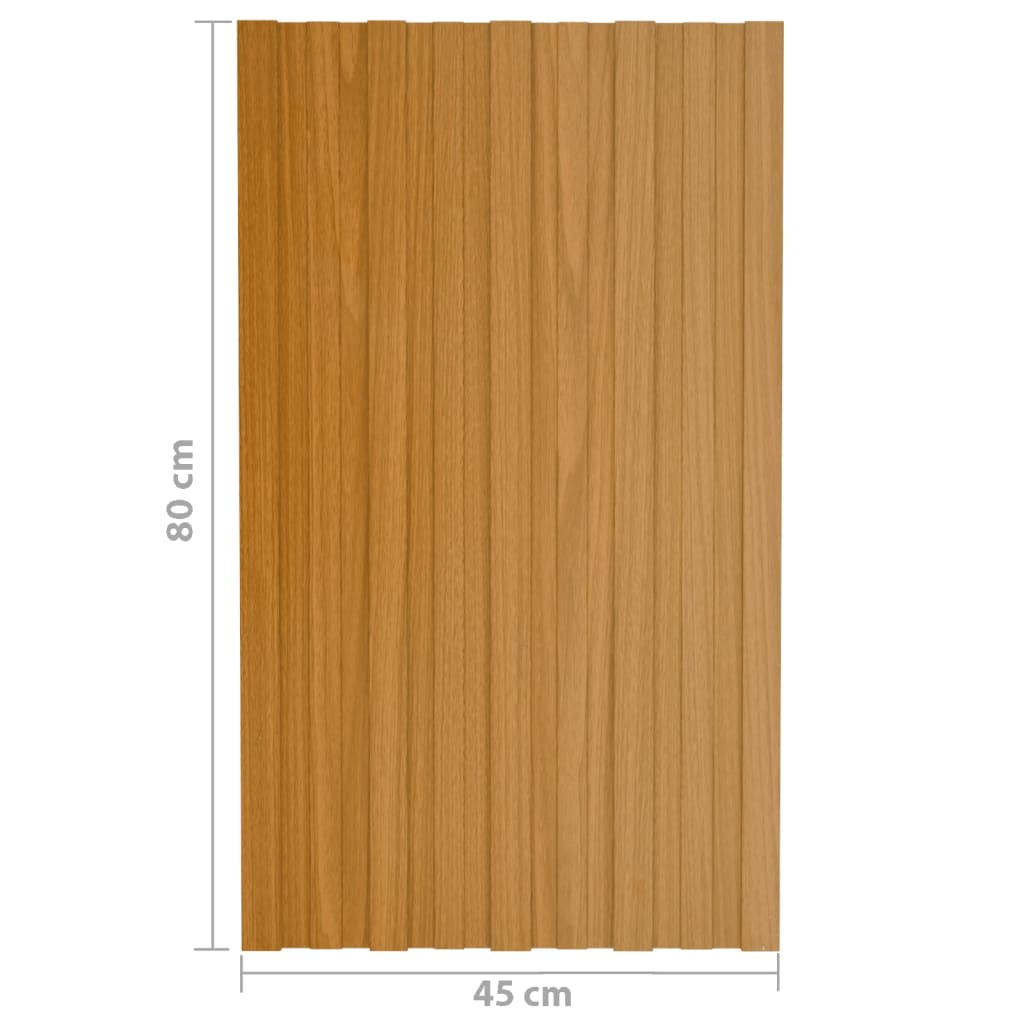 vidaXL Panel de tejado acero galvanizado color madera 12 uds 80x45 cm