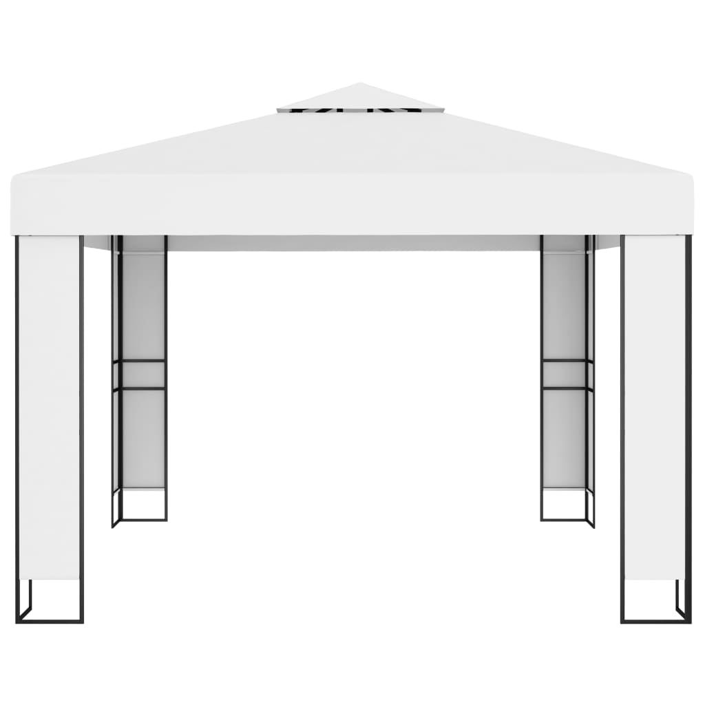 vidaXL Cenador con doble techo blanco 3x3 m