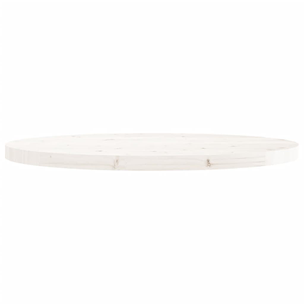 vidaXL Tablero de mesa redondo madera maciza de pino blanco Ø90x3 cm