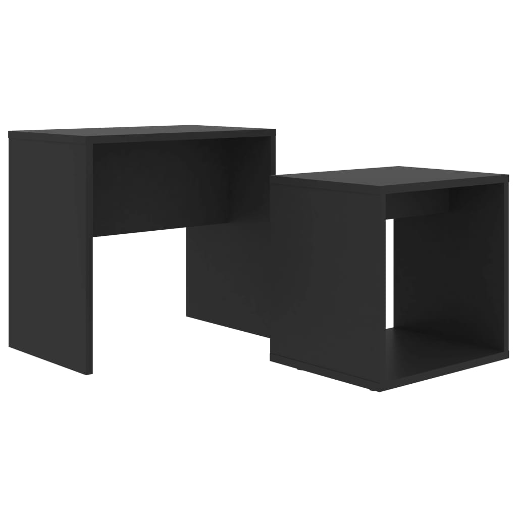 vidaXL Juego de mesas de centro madera contrachapada negro 48x30x45cm