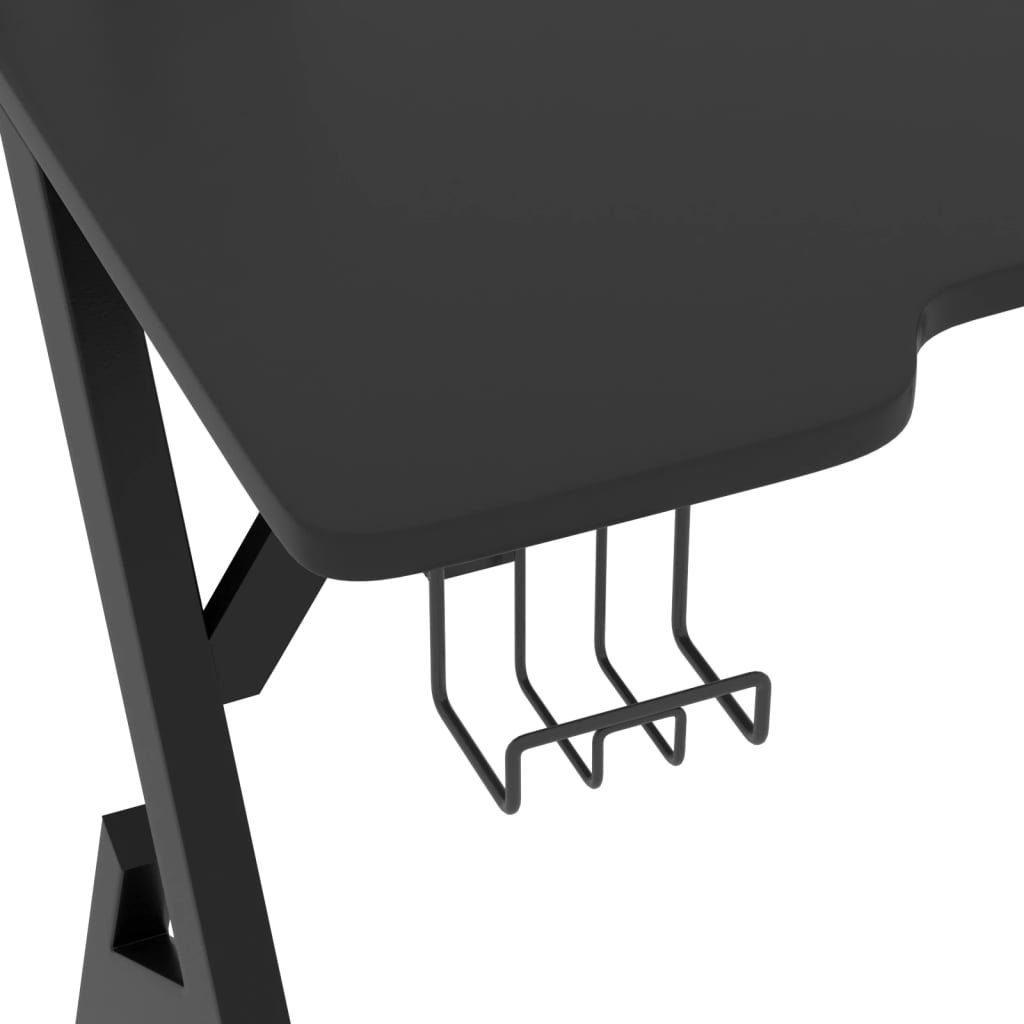 vidaXL Escritorio gaming con patas en forma de Y negro 90x60x75 cm