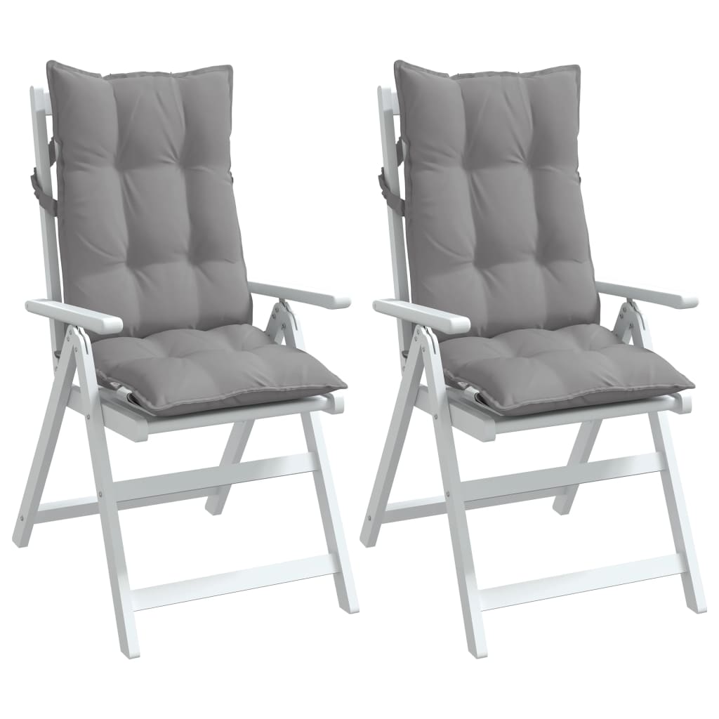 vidaXL Cojines de silla con respaldo alto 2 uds tela Oxford gris