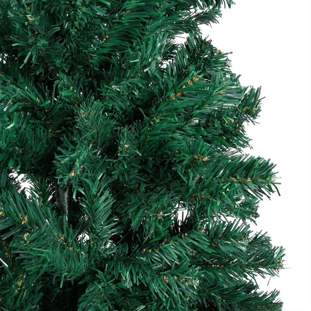 vidaXL Árbol de Navidad con luces y ramas gruesas verde 180 cm