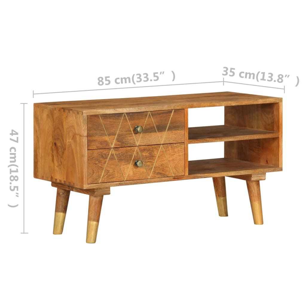 vidaXL Mueble para TV de madera maciza de mango 85x35x47 cm