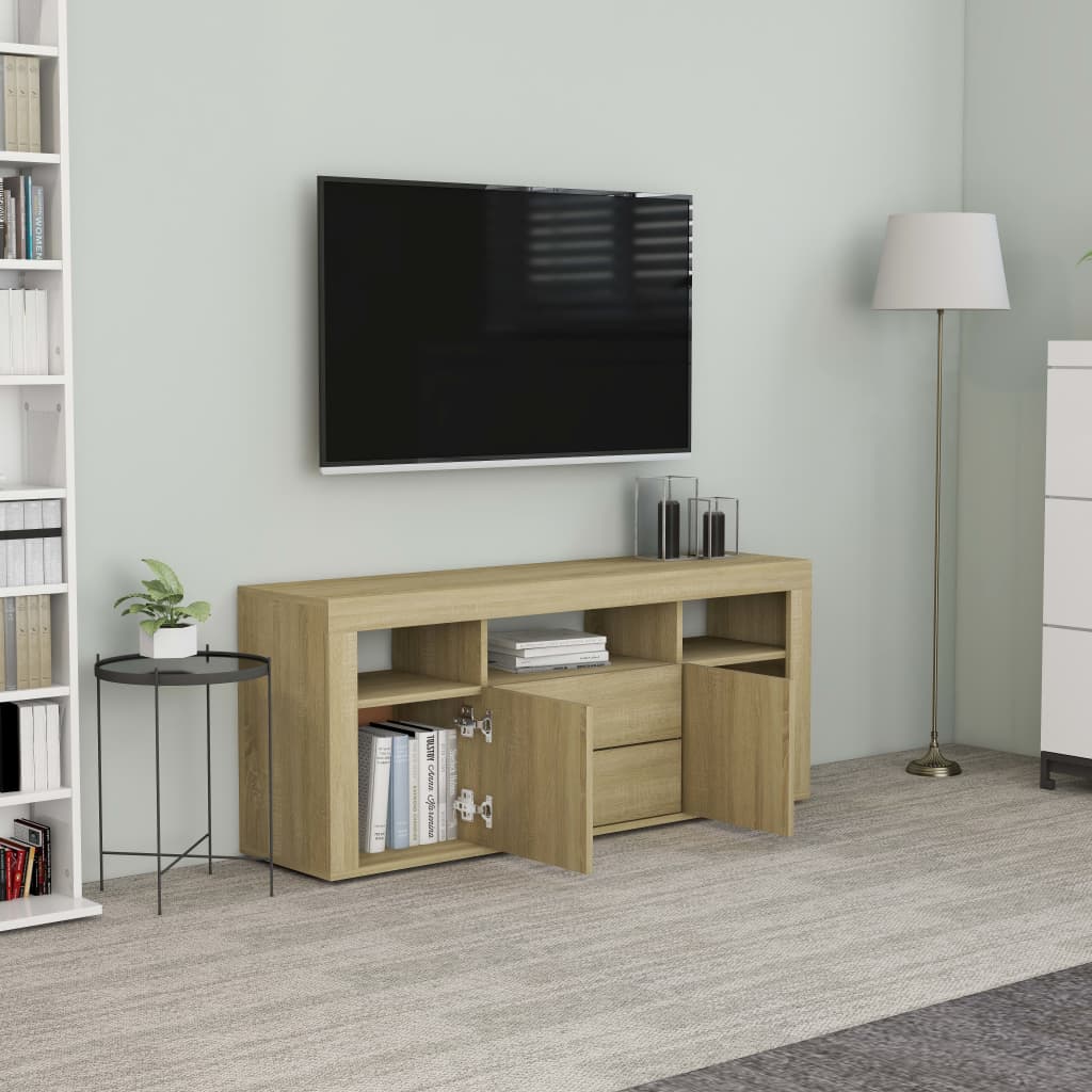 vidaXL Mueble para TV madera contrachapada color roble 120x30x50 cm