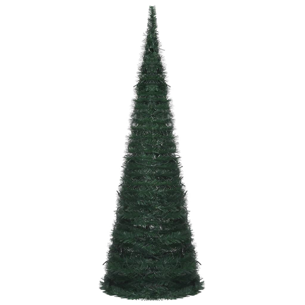vidaXL Árbol de Navidad emergente preiluminado con luces verde 180 cm