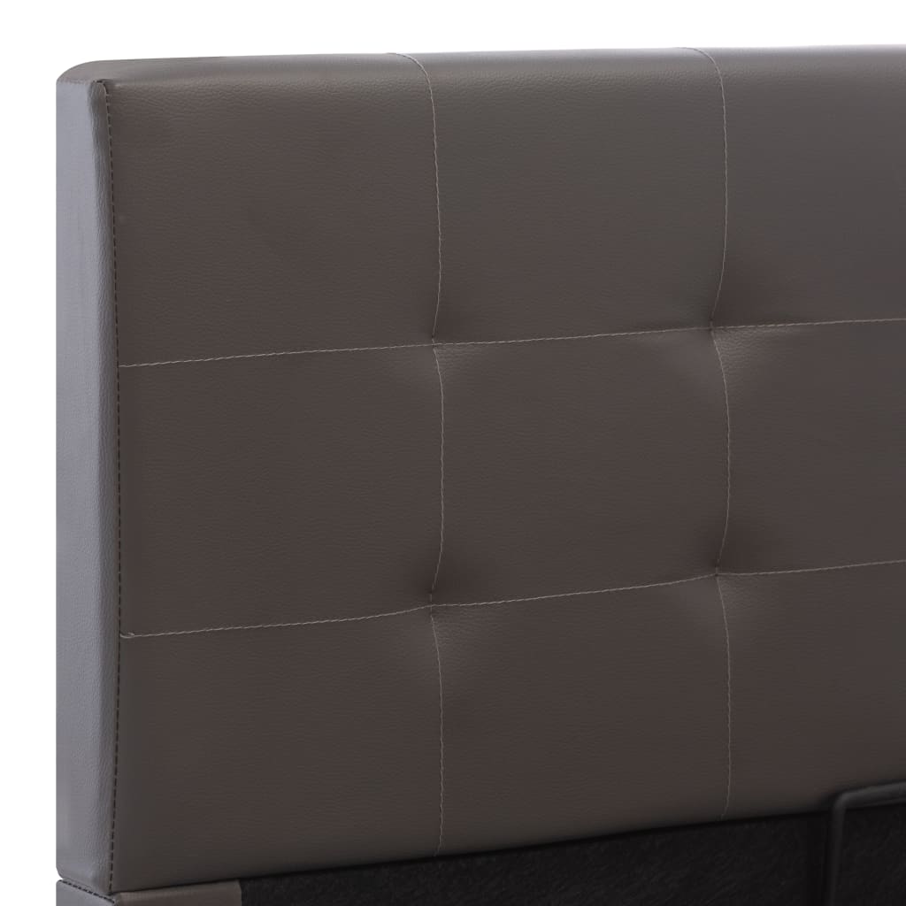 vidaXL Cama canapé hidráulica cuero sintético gris 160x200 cm
