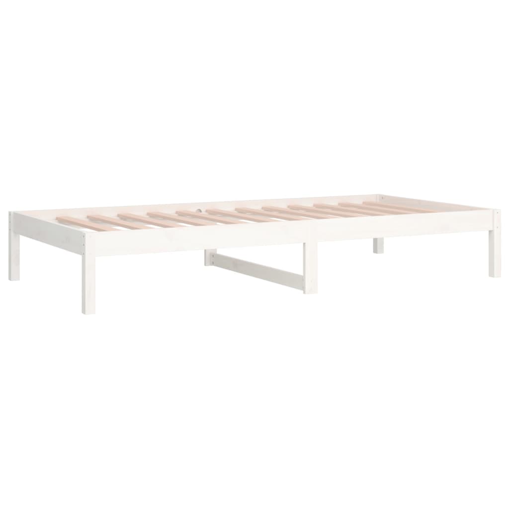 vidaXL Sofá cama de madera maciza de pino blanco 90x190 cm