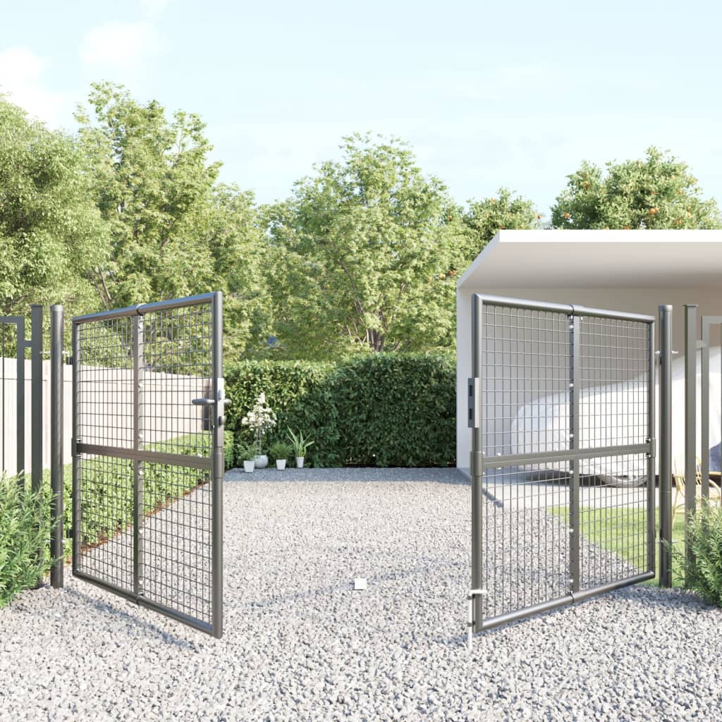 vidaXL Puerta de malla de jardín acero galvanizado antracita 300x175cm