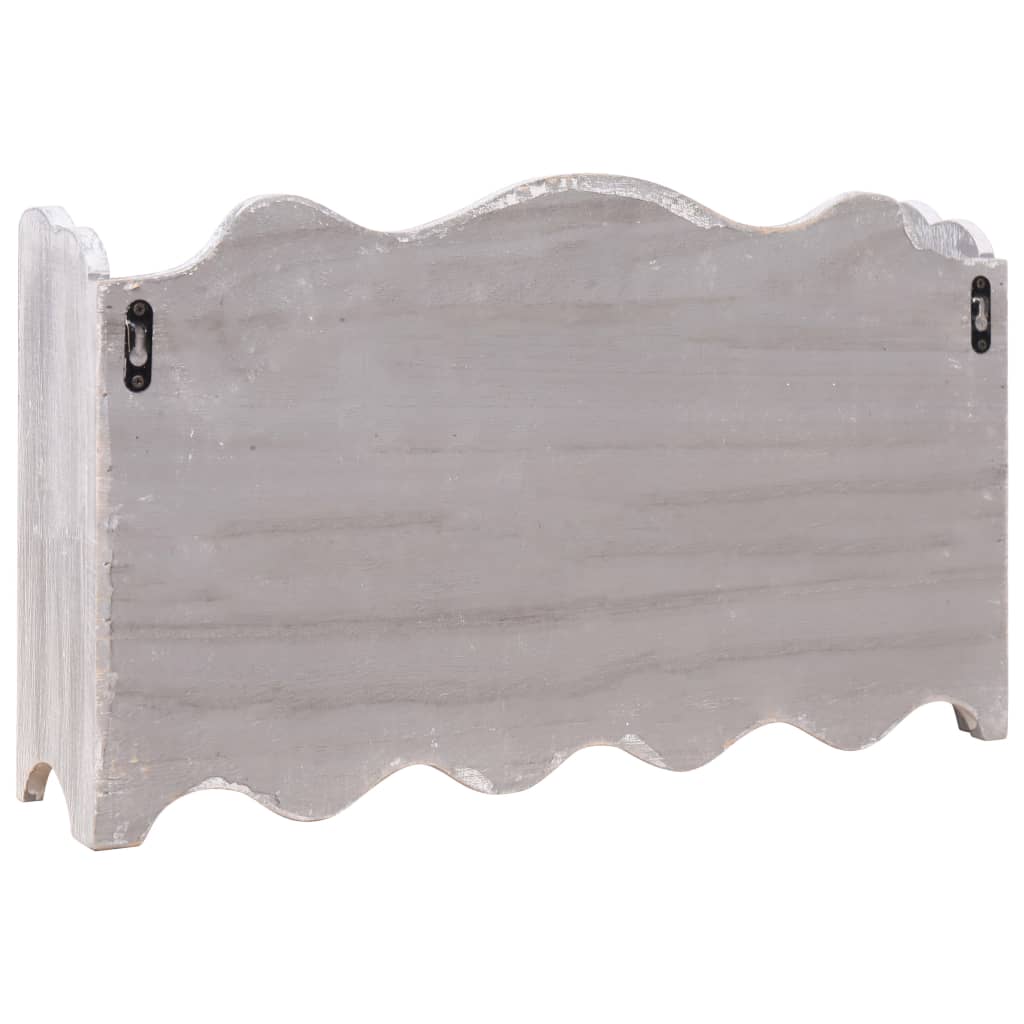vidaXL Perchero de pared de madera gris 50x10x30 cm