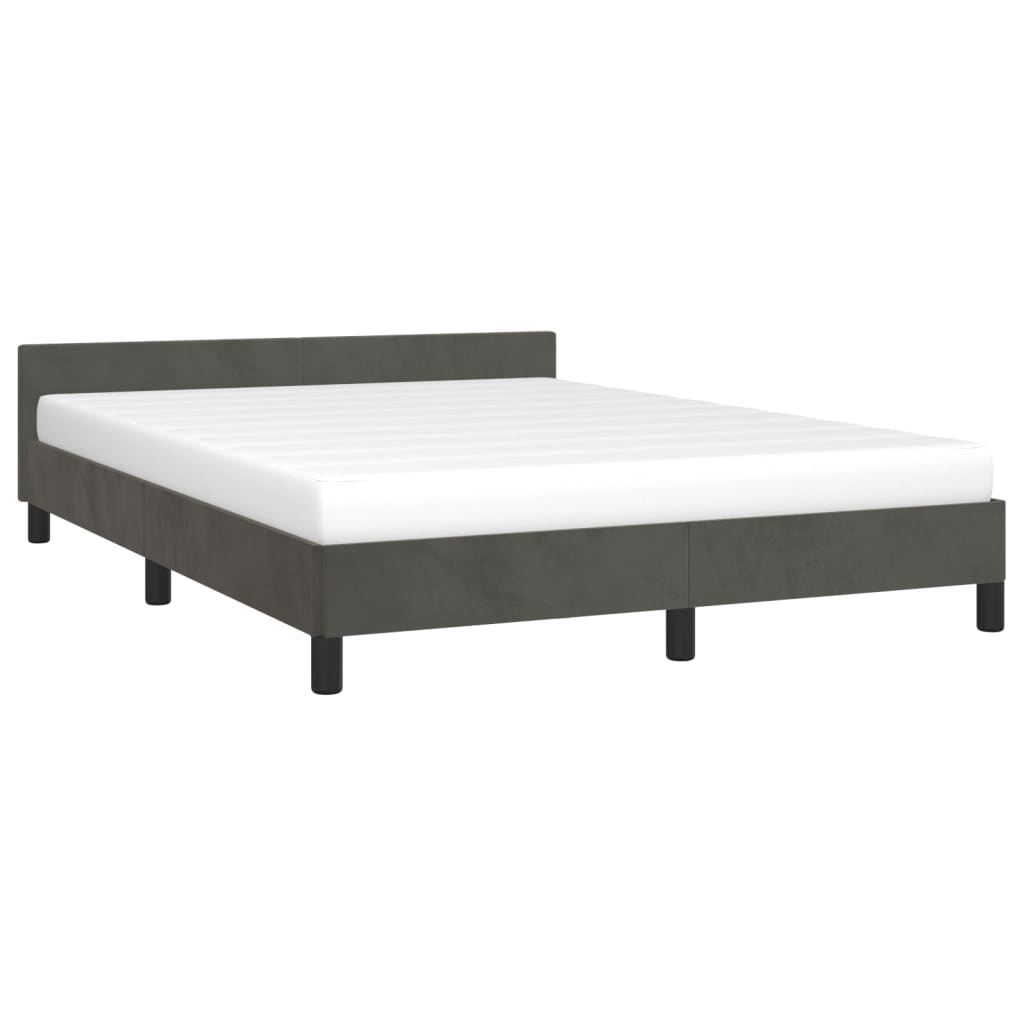 vidaXL Estructura cama con cabecero terciopelo gris oscuro 140x200 cm