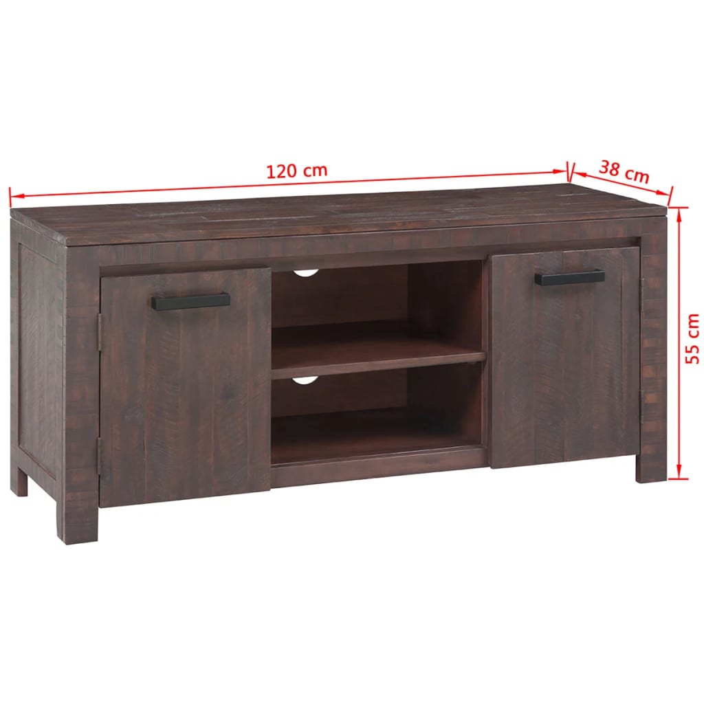 vidaXL Mueble para TV madera de acacia estilo ahumado 120x38x55 cm