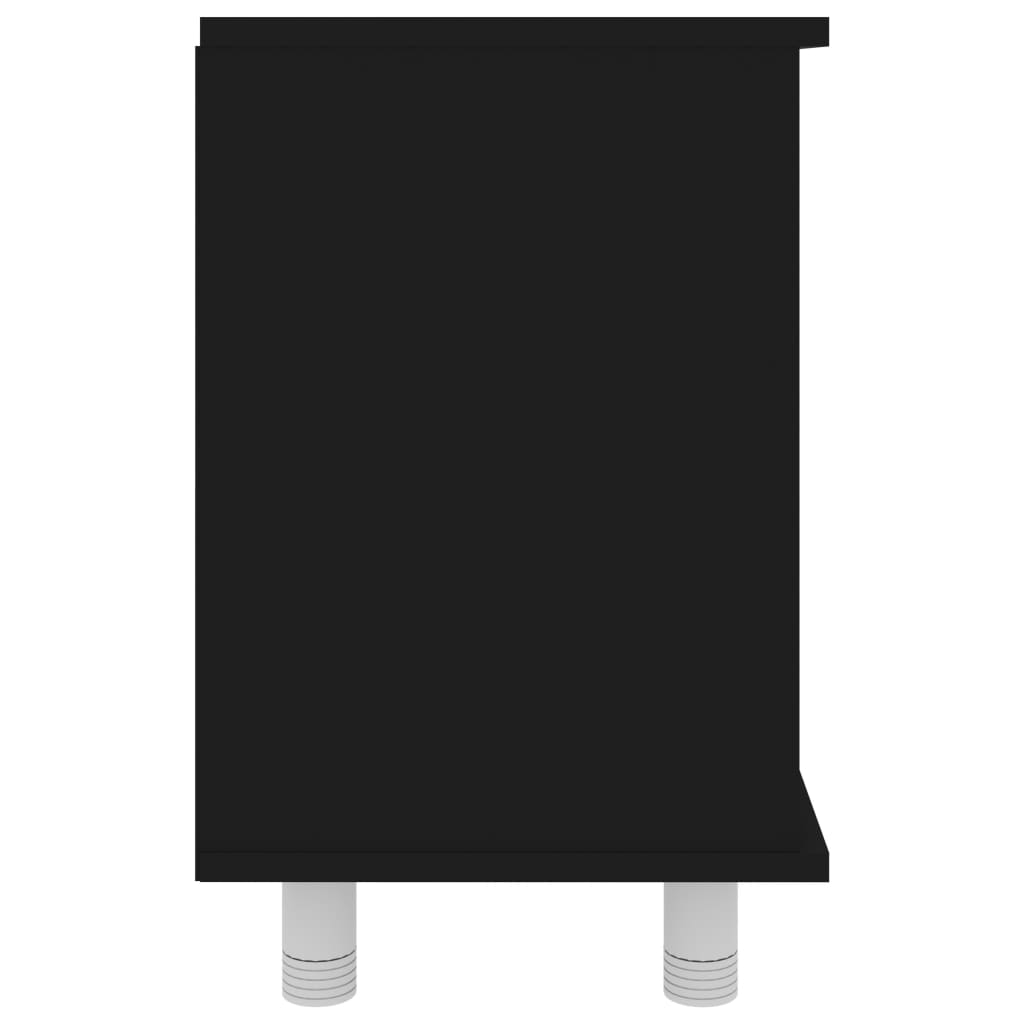 vidaXL Armario de baño madera contrachapada negro 60x32x53,5 cm