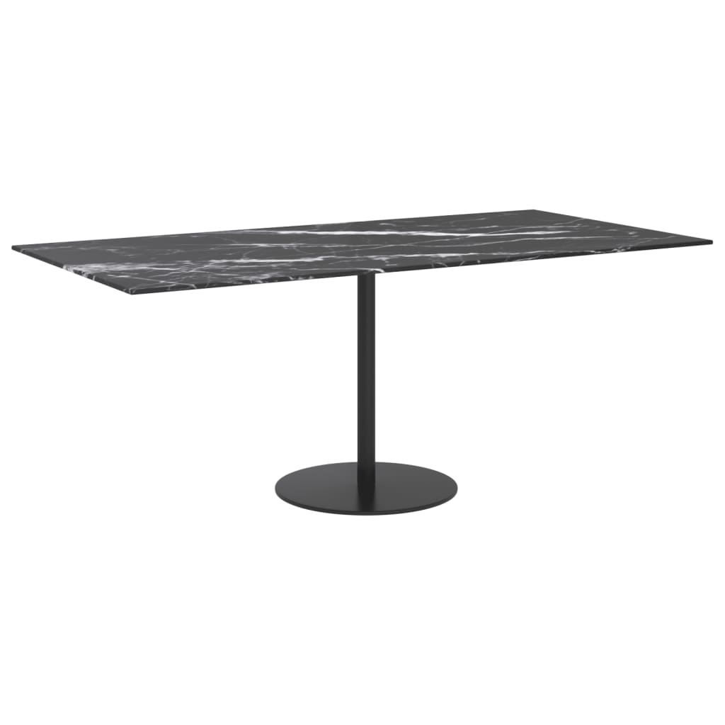 vidaXL Tablero mesa diseño mármol vidrio templado negro 100x50 cm 6 mm