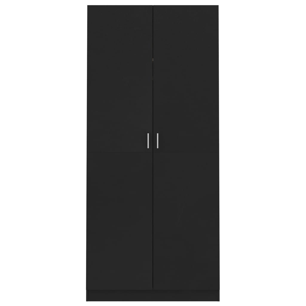 vidaXL Armario de madera contrachapada negro 90x52x200 cm
