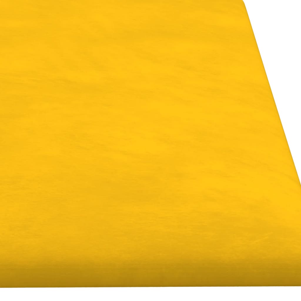 vidaXL Paneles de pared 12 uds terciopelo amarillo 60x15 cm 1,08 m²