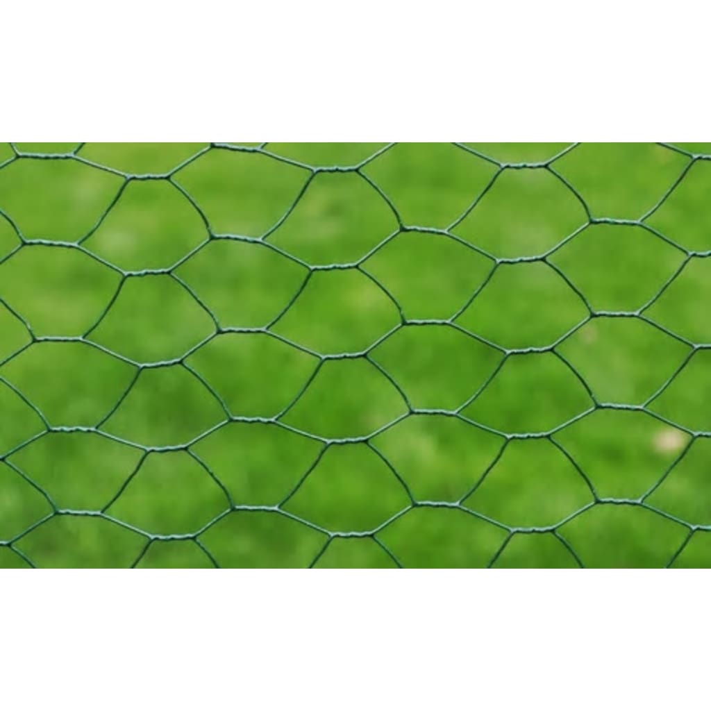 vidaXL Alambrada galvanizada con revestimiento de PVC verde 25x0,5 m