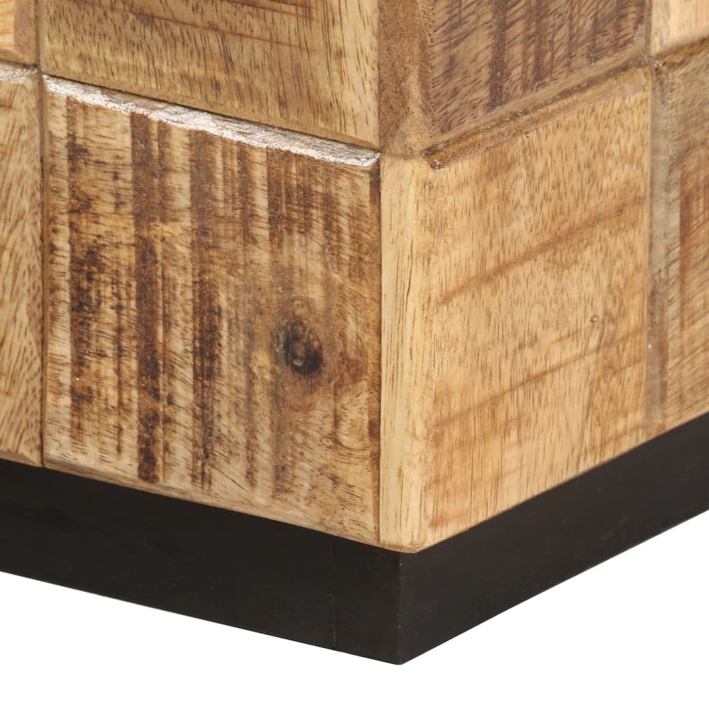 vidaXL Mesas de centro 2 pzas diseño de bloque madera mango rugosa