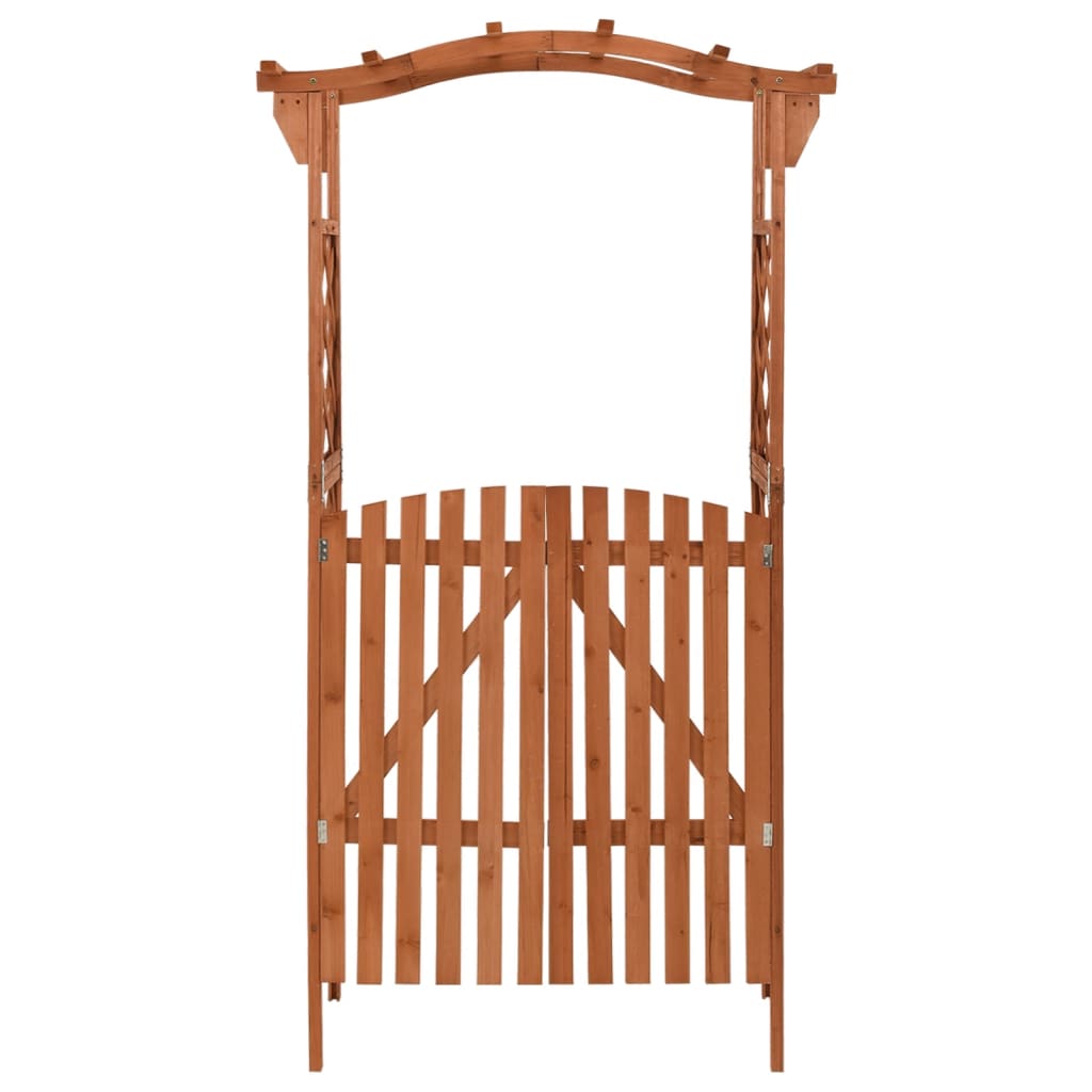 vidaXL Pérgola con puerta madera maciza de abeto 116x40x204 cm