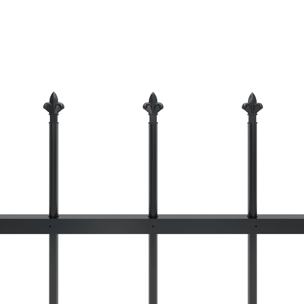 vidaXL Valla de jardín con puntas de lanza acero negro 15,3x0,6 m