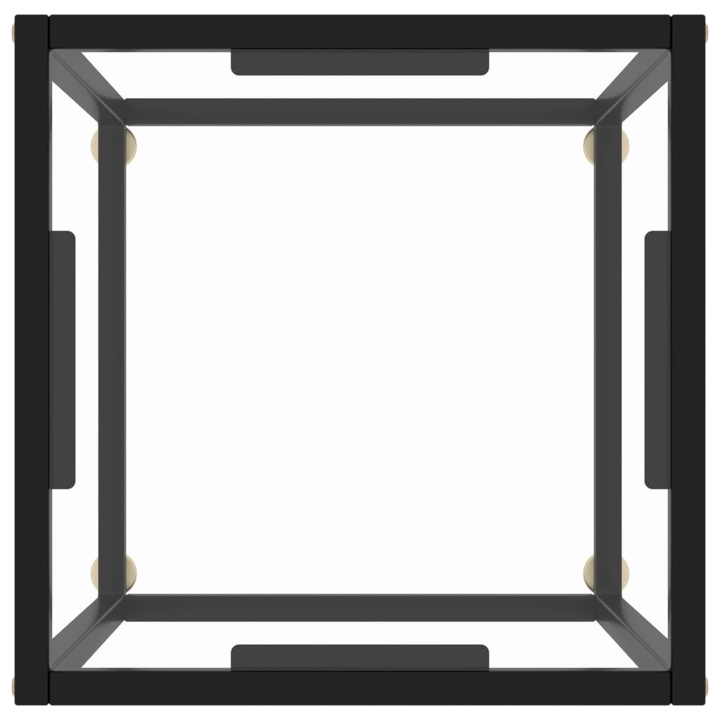 vidaXL Mesa de centro con vidrio templado negra 40x40x50 cm