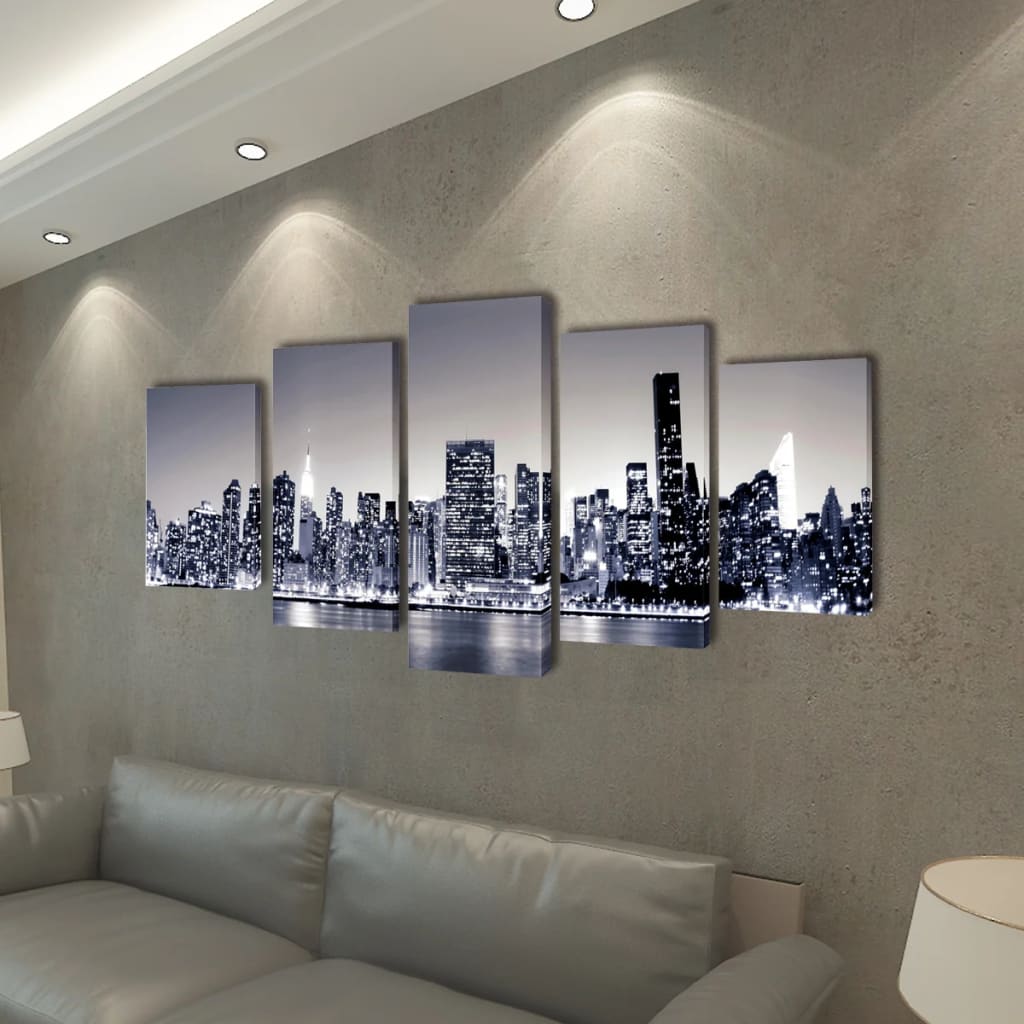 Set decorativo de lienzos para pared perfil Nueva York 200 x 100 cm