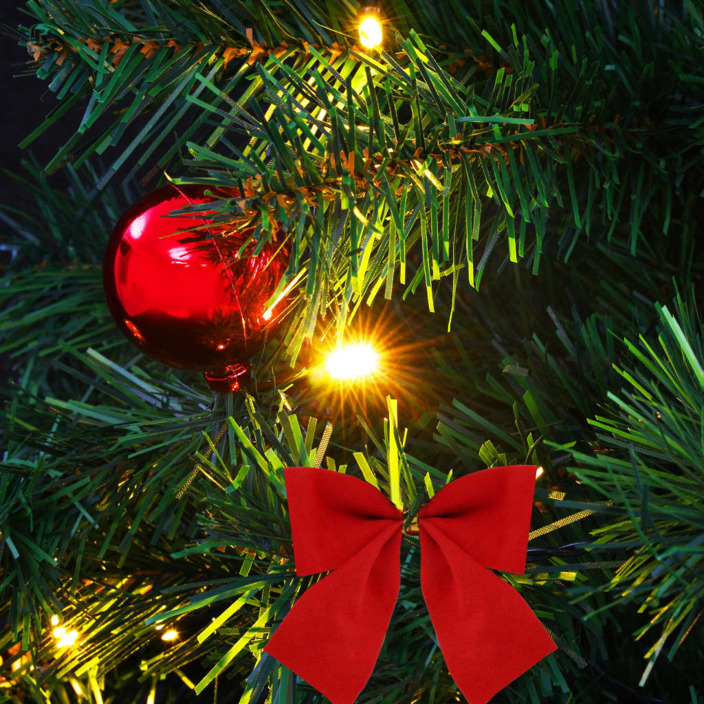 vidaXL Árbol de Navidad artificial con bolas y luces LED 64 cm verde