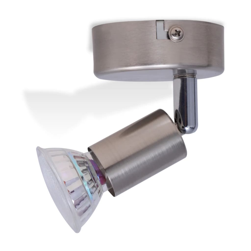 vidaXL Lámpara de pared con foco LED de níquel satinado 2 uds
