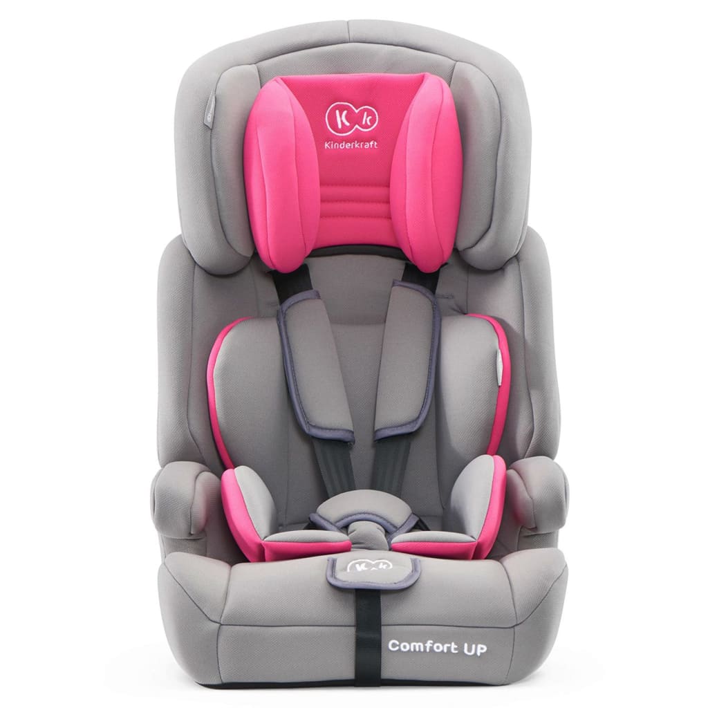 Kinderkraft Silla de bebé para coche COMFORT UP 1+2+3 gris y rosa
