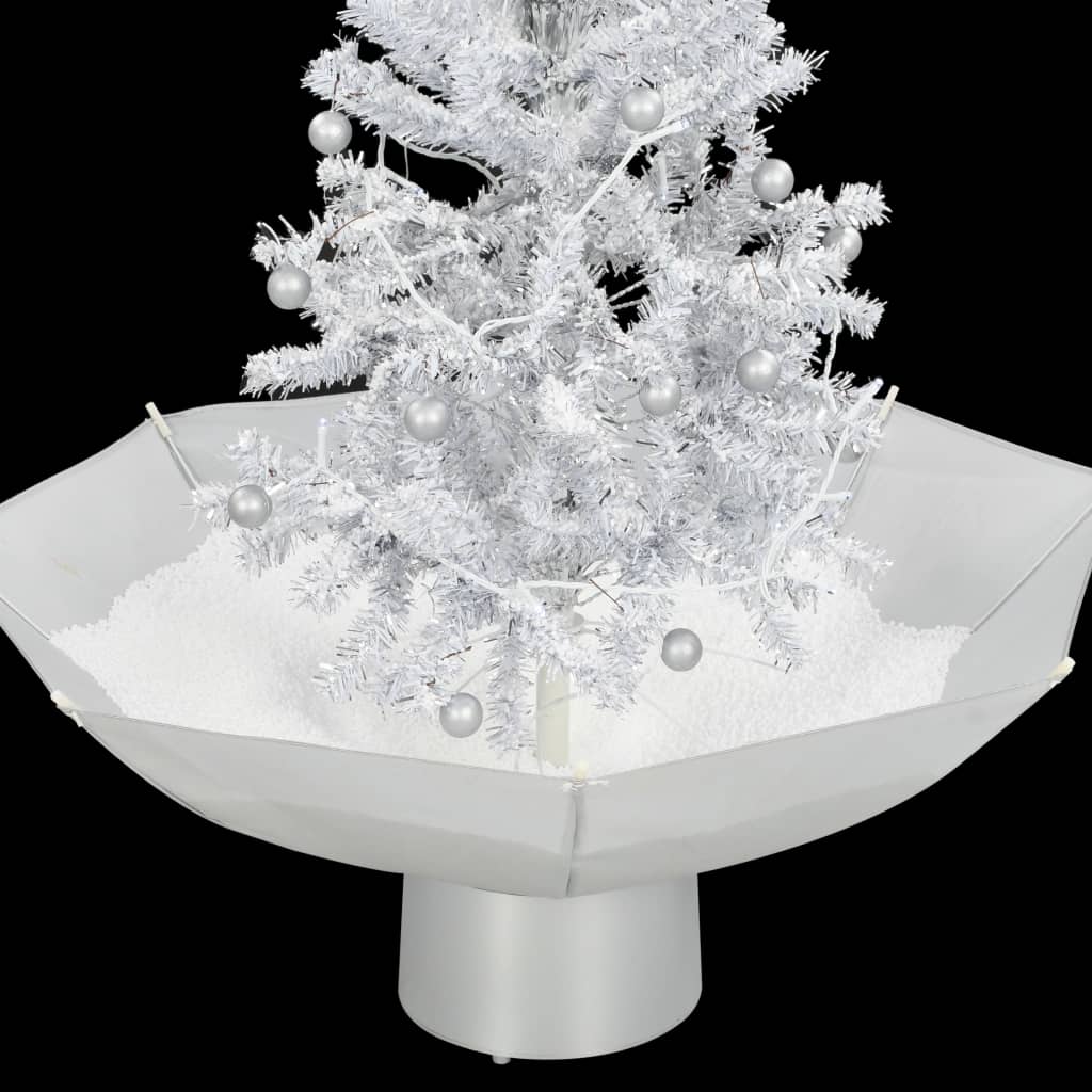 vidaXL Árbol de Navidad con nieve con base en paraguas blanco 75 cm