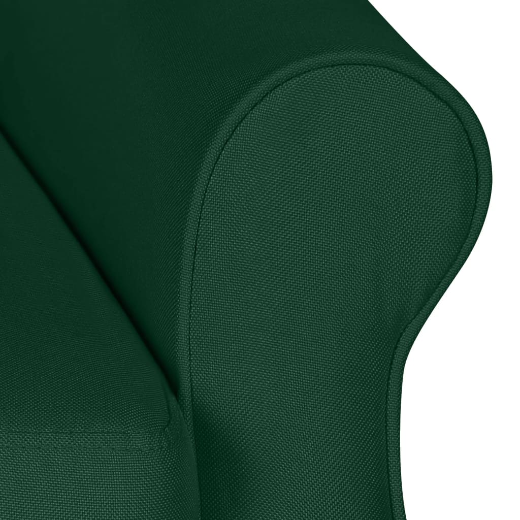 vidaXL Silla reclinable de tela verde oscuro