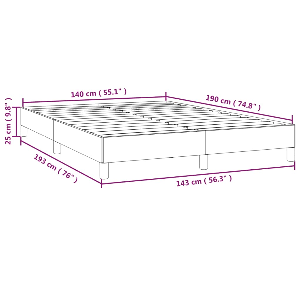 vidaXL Estructura de cama de tela gris oscuro 140x190 cm