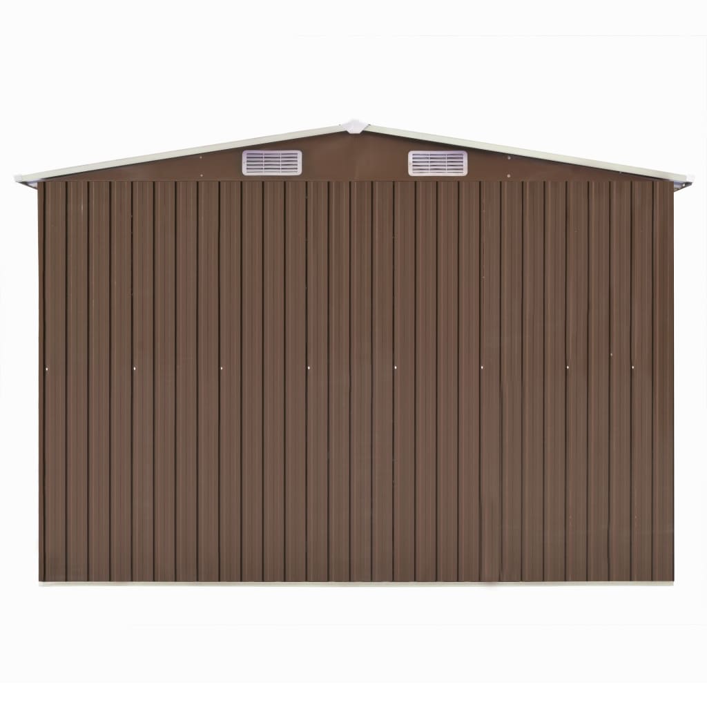 vidaXL Cobertizo de jardín acero galvanizado marrón 257x990x181 cm